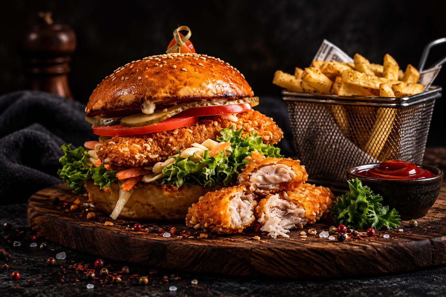 Pileći crunchy burger